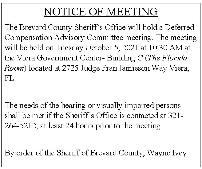 Deferred Comp Meeting Notice